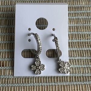 ⭐️-Silver  Earrings with Clover Charms